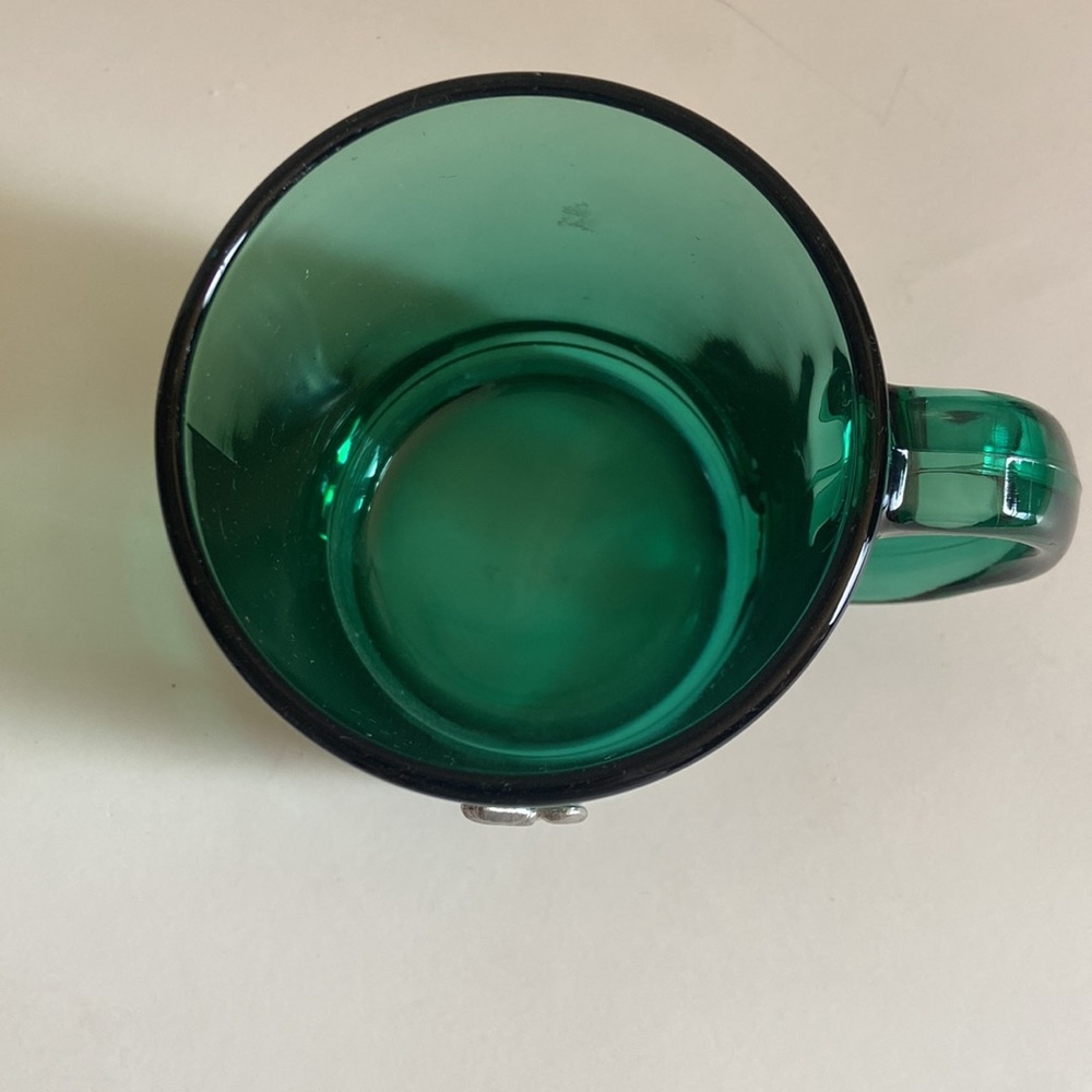 Vintage Heritage Glass Golf Mug Green Glass Pewter Victorian Golfer Home Glass - Picture 3 of 4